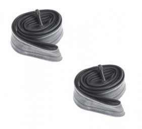 Cámaras de aire de carretera 40977  Las cámaras de aire de carretera se caracterizan por sus válvulas finas y pegadas, a diferencia las cámaras de aire para MTB que están equipadas con válvulas más grandes. De hecho, para los neumáticos de carretera, una bicicleta con cámara de aire se puede utilizar con una válvula Presta: son finas y estrechas y con un sistema de tornillo, también con la ventaja de ser muy ligeras.   Para las MTB, el uso de válvulas Schrader es el ideal ya que son más grandes y fuertes, pero también las válvulas Presta. El tamaño de las cámaras de aire para bicicletas son generalmente 700x18 y 700x25.